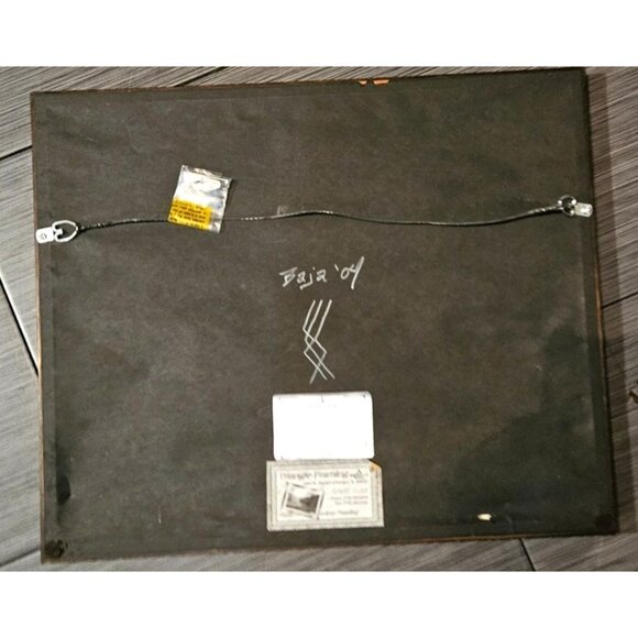 Vintage Photo Framed Nature-Inspired Abstract Black With White Matting 15x17 - Picture 6 of 9